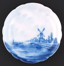 Porcelain Saucer Holland Delft Rosenthal Blue White Dutch Windmill 20th Century