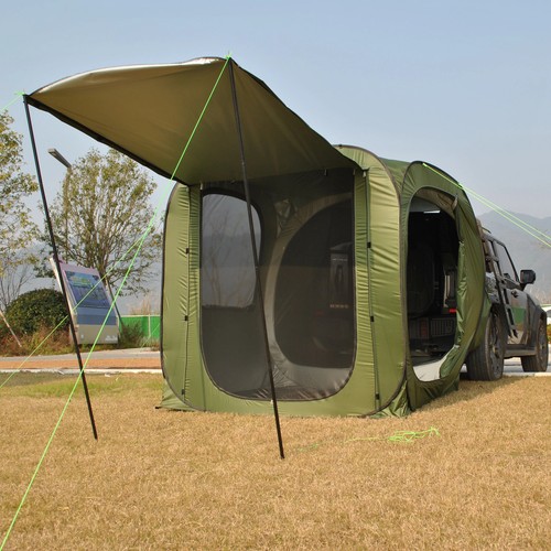 Car tent trailer - car, tent,