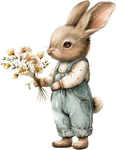 Colourful peter rabbit floral - colourful,