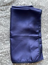 Dark navy blue vintage all silk pocket handkerchief - almost square shape