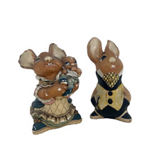 Two Vintage Pendelfin Figurines, Mother and Baby, Uncle Soames