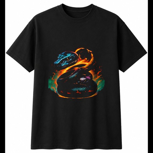 Dark fantasy snake and skull - snake,