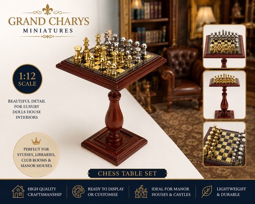 Miniature chess table set - chess,
