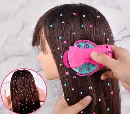 Small gem hair stamper - small, bow