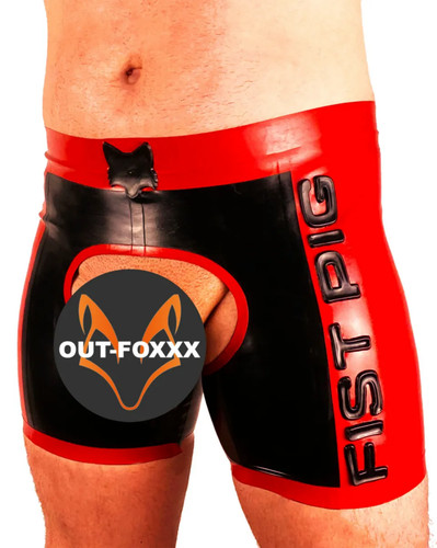 Mens latex crotchless shorts - mens,