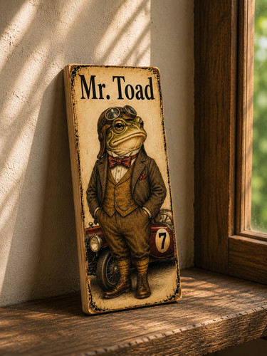Toad wooden sign - mr,