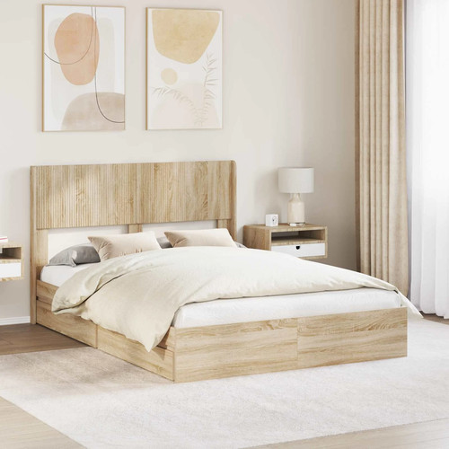 Bed frame sonoma oak 140x200 - sonoma,