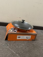 NEW Le Creuset Cast Iron Wok & Glass Lid Volcanic Orange 36cm 4.5L - NO HANDLES