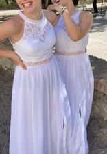 Flower Girls/Bridesmaid/ Wedding/  Special Occasion/ Lace Maxi Dress - Size 8/10