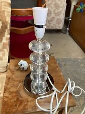 Faux Glass Table Side Lamp with Chrome Base