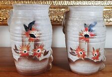 Two Vintage 1930s Brentleigh Chalk Ware Marwood Hand Painted 6" inch Deco Vase