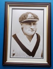 DON BRADMAN FRAMED PHOTOGRAPH
