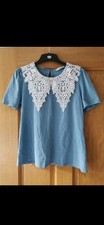 Ladies Blue With White Lace