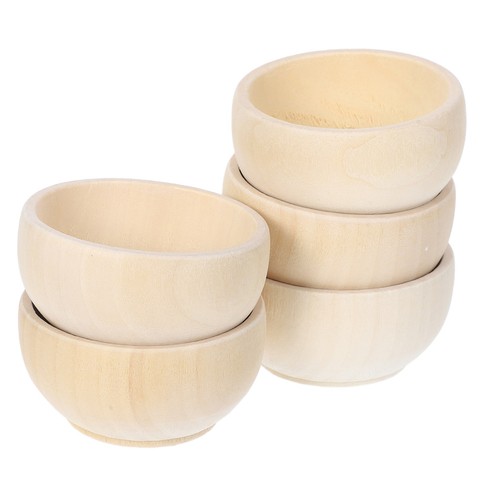 5pcs small wooden bowls - wooden,