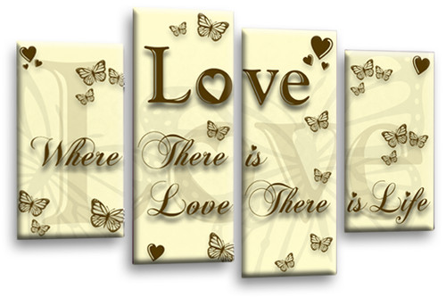 Love wall art - print, cream