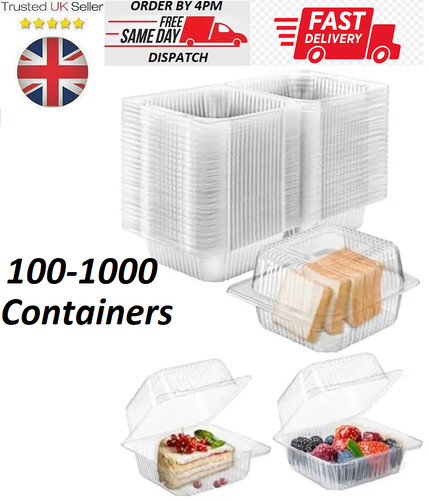 Hinged lid clear plastic salad - hinged,