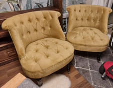 PAIR OF CHARTREUSE TUFTED
