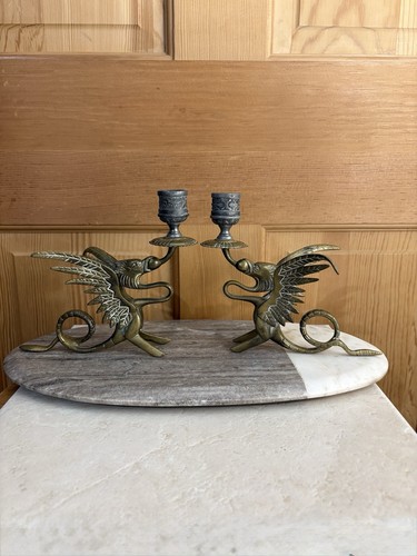 Antique brass griffin dragon - antique,