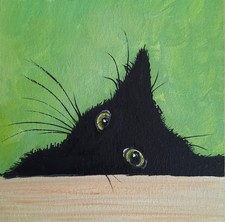 ORIGINAL Oil Painting Black