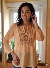 Indian Summer coral Sequined