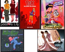 5 Graphic Novels PX, PIX, PENNY ARCARDE, LILY, PERFECT PLANET