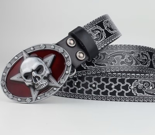Skull and star metal belt - and,