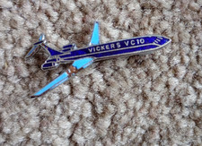 VICKERS VC 10 Airplane Enamel Pin Badge 3.5cm approx