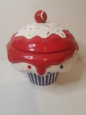 Cupcake Cookie Jar Extra Large Cookie Biscuit Jar Good Condition