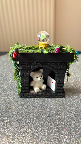 Miniature christmas fireplace - miniature,