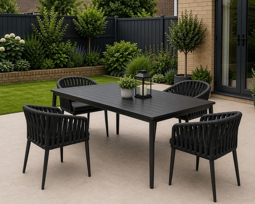 Garden dining set rope grey - garden,