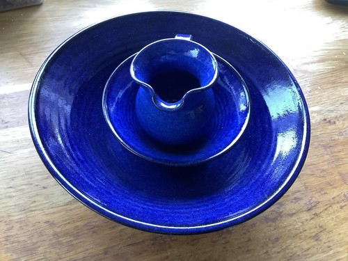 Blue glazed studio pottery - blue,