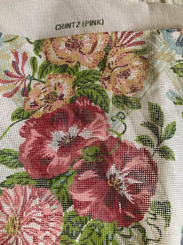 Ehrman pink chintz needlepoint - ehrman,