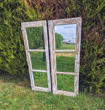 RUSTIC FRENCH MIRRORED DOORS (White)  - DELIVERY AVAILABLE