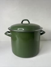 Vintage Green Enamel Stock Pot