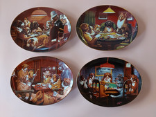 Franklin Mint Dogs Playing Cards / Gambling / Collectors Porcelain Plates  B2539