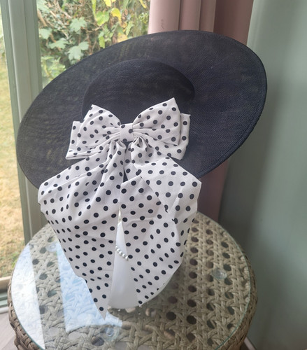 Black sinamay wide brim - sinamay,