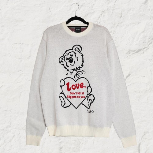 Huf bad news sweater bone - bone, knit