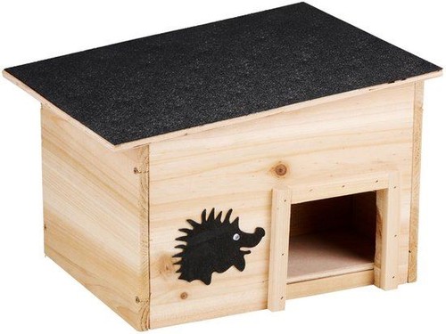 Wooden hedgehog house natural - wooden,