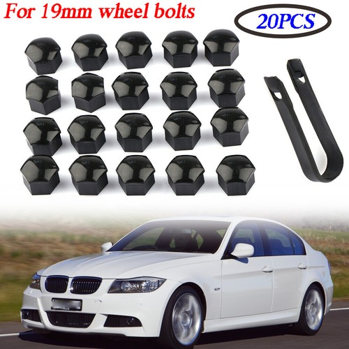 19mm black plastic wheel nut - black,