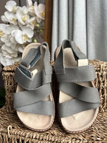 Zara leather sandals grey - zara,
