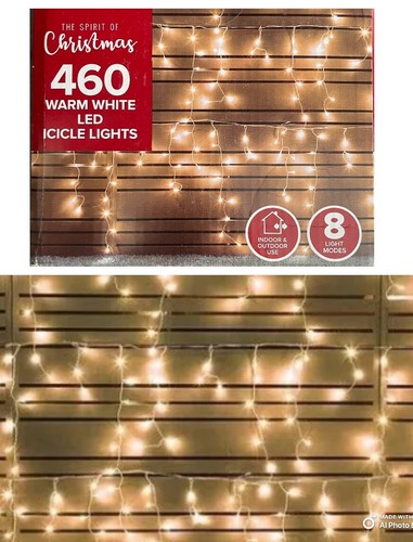 460 icicle lights - warm, white