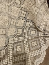 Vtg. Filet Lace Tablecloth
