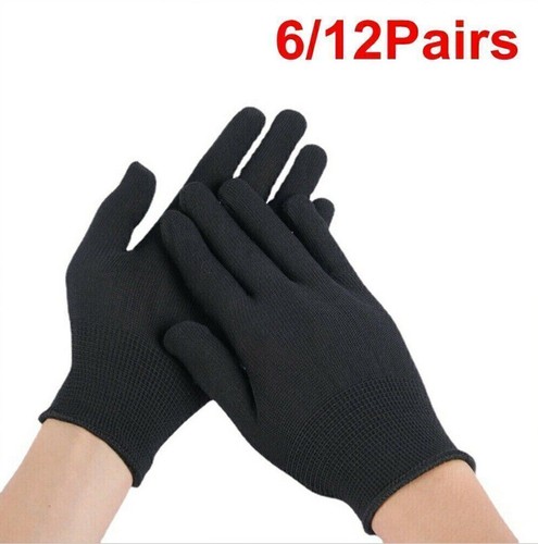 12pairs black cotton - black, gloves