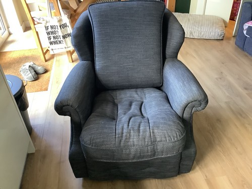 Blue grey arm chair - blue/grey, plan