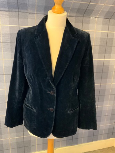 Vintage blue velvet jacket - velvet,