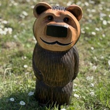 Hand Carved Wooden Barney Bear