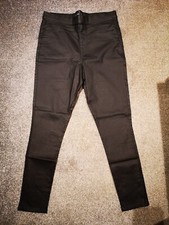 WOMENS WET LOOK FAUX LEATHER SKINNY JEANS (TESCO - F&F) SIZE UK 18