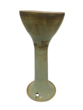 Vintage Ceramic Pottery Hookah Bowl Green Brown Glaze Handmade 30cm Decor