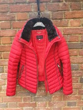 Wulux Paris Red Womens Ladies Quilted Hooded Jacket Size Small - UK 10