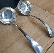 WH &S  antique silver ladle and sugar sifter. Hallmarked  